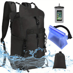 30L Roll Top Dry Backpack With Waist Bag Phone Case