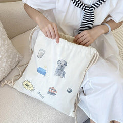 Cartoon Print Travel Backpack Lightweight School Bag Gym Backpack