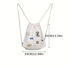 Cartoon Print Travel Backpack Lightweight School Bag Gym Backpack