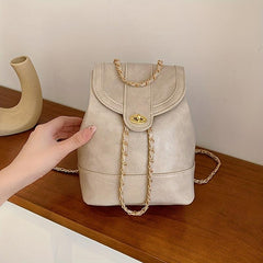 Vintage Flap Backpack Casual Daypack Drawstring Backpack