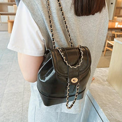 Vintage Flap Backpack Casual Daypack Drawstring Backpack