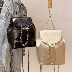 Vintage Flap Backpack Casual Daypack Drawstring Backpack