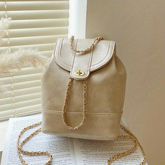 Vintage Flap Backpack Casual Daypack Drawstring Backpack