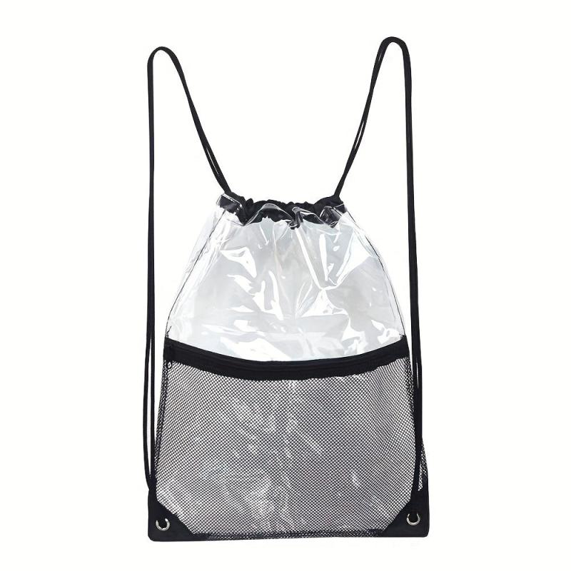 Large Capacity Drawstring Backpack PVC Waterproof Lightweight Shoulder Bag