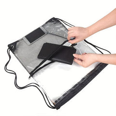 Large Capacity Drawstring Backpack PVC Waterproof Lightweight Shoulder Bag