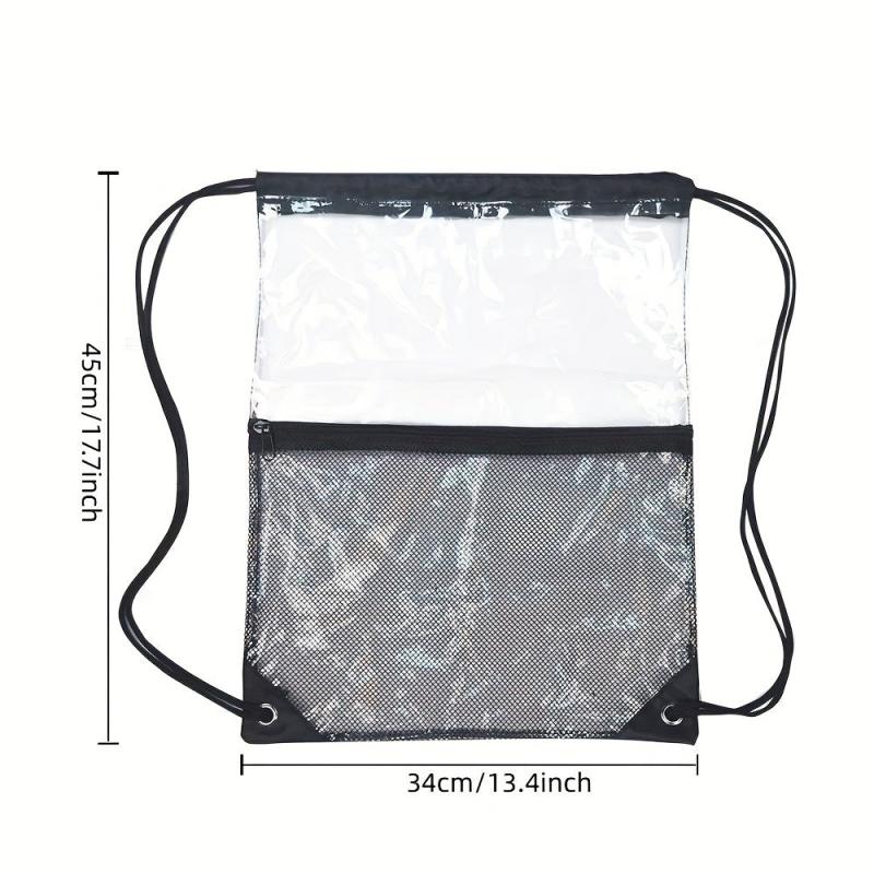Large Capacity Drawstring Backpack PVC Waterproof Lightweight Shoulder Bag