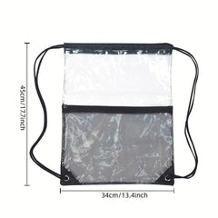 Large Capacity Drawstring Backpack PVC Waterproof Lightweight Shoulder Bag