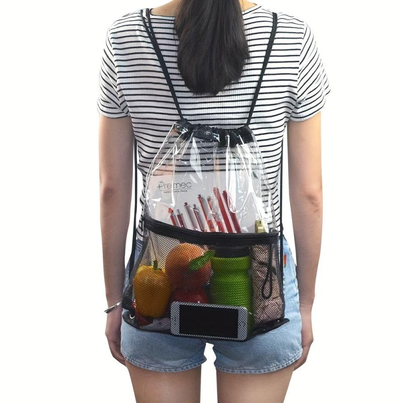 Large Capacity Drawstring Backpack PVC Waterproof Lightweight Shoulder Bag
