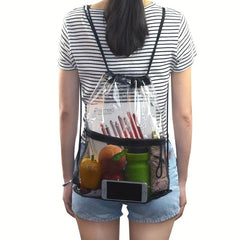 Large Capacity Drawstring Backpack PVC Waterproof Lightweight Shoulder Bag