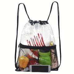 Large Capacity Drawstring Backpack PVC Waterproof Lightweight Shoulder Bag