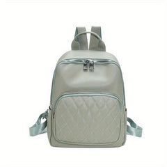 Argyle Quilted Detail Backpack Solid Travel School Bag