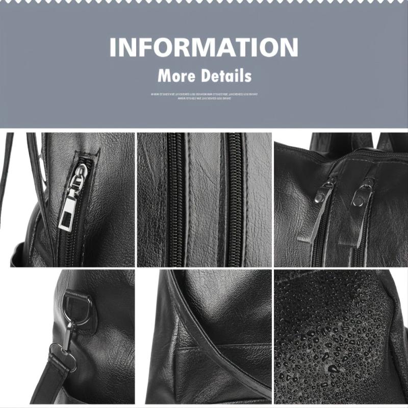 Soft Zipper Backpack Women's Faux Leather Backpack