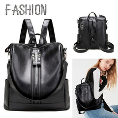 Soft Zipper Backpack Women's Faux Leather Backpack