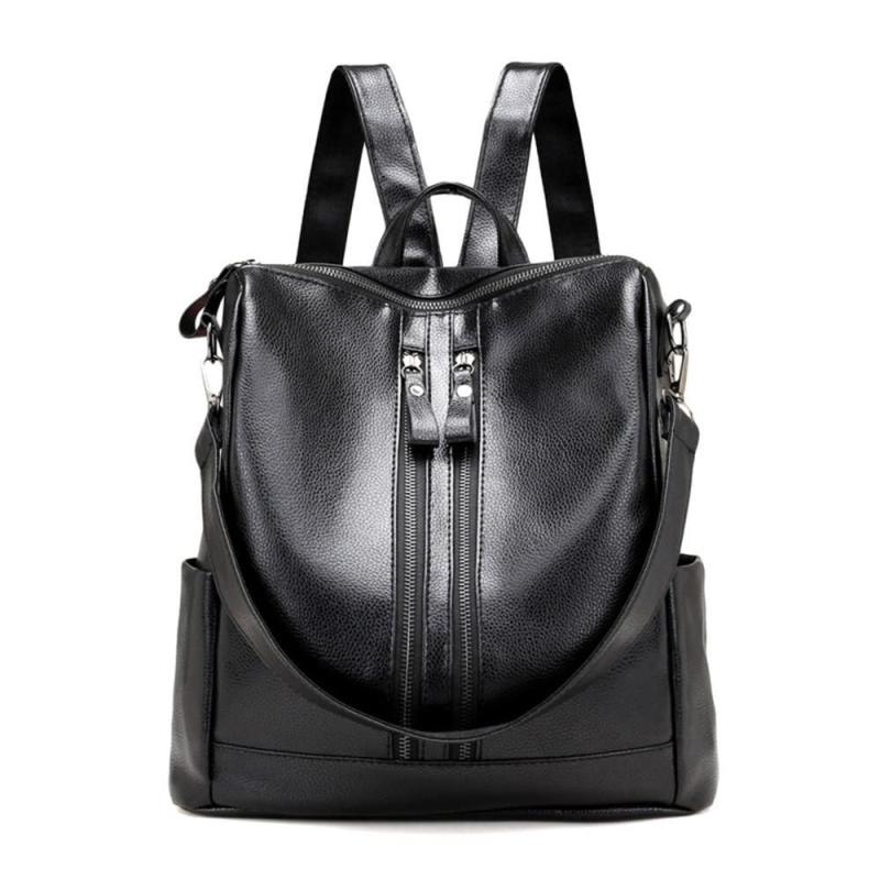 Soft Zipper Backpack Women's Faux Leather Backpack