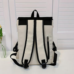 Casual Colorblock Backpack School Flap Daypack All Match Book Bag