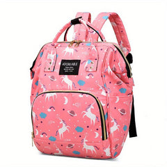 Cow Pattern Diaper Bag Top Handle Backpack Large Capacity