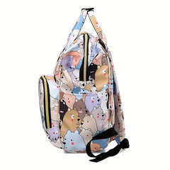 Cow Pattern Diaper Bag Top Handle Backpack Large Capacity