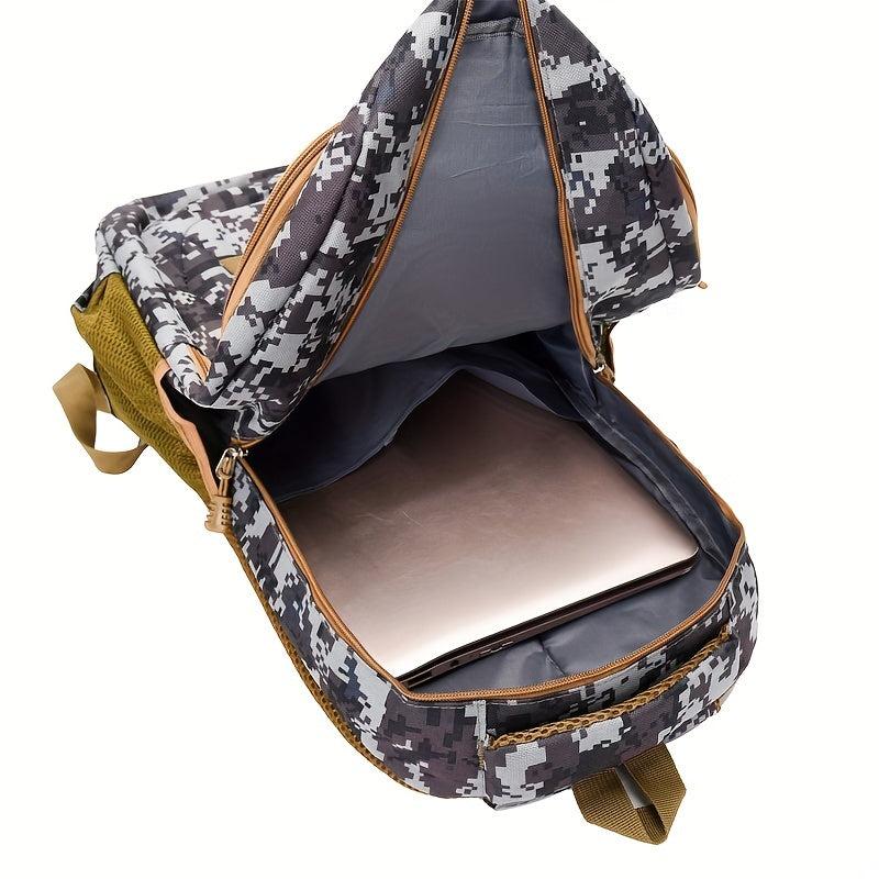 Camouflage Pattern Backpack Zipper Travel Rucksack