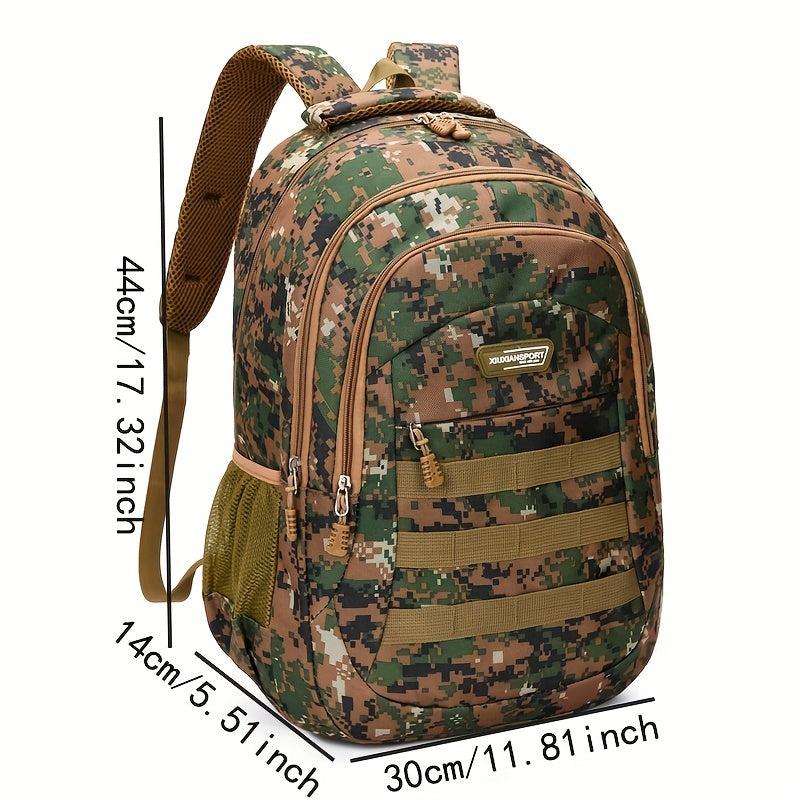 Camouflage Pattern Backpack Zipper Travel Rucksack