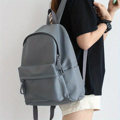 Solid Casual Backpack Zipper Multifunctional Storage Rucksack Women's Daypack