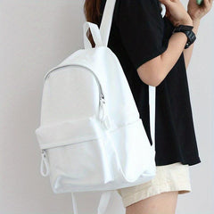 Solid Casual Backpack Zipper Multifunctional Storage Rucksack Women's Daypack