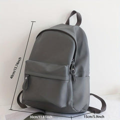 Solid Casual Backpack Zipper Multifunctional Storage Rucksack Women's Daypack