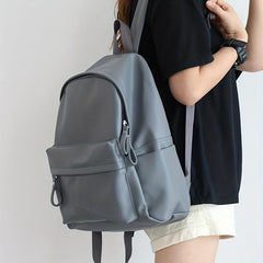 Solid Casual Backpack Zipper Multifunctional Storage Rucksack Women's Daypack
