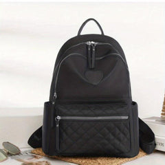 Quilted Large Capacity Backpack Nylon Durable Lightweight School Travel Bag