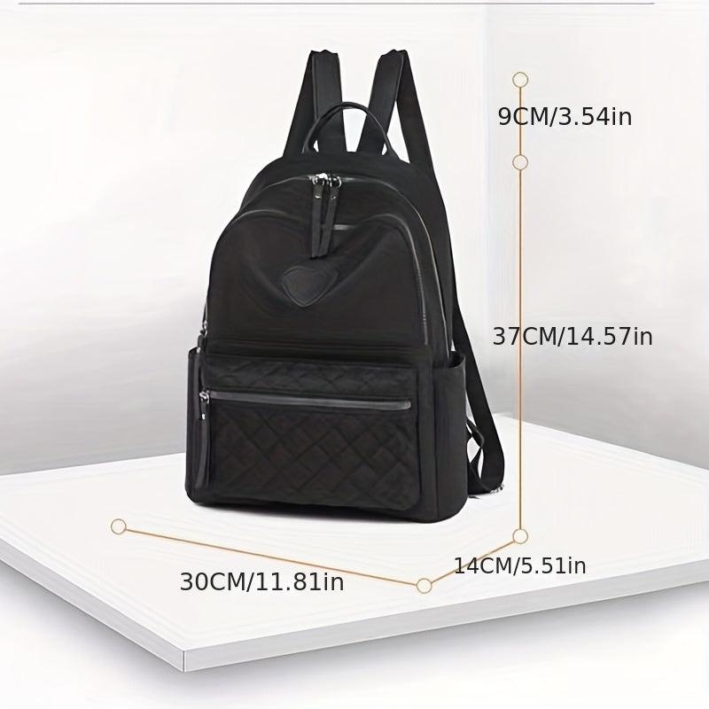 Quilted Large Capacity Backpack Nylon Durable Lightweight School Travel Bag