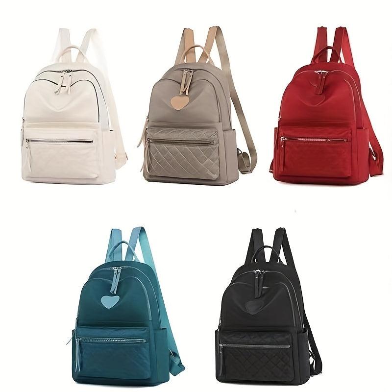 Quilted Large Capacity Backpack Nylon Durable Lightweight School Travel Bag