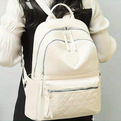 Quilted Large Capacity Backpack Nylon Durable Lightweight School Travel Bag
