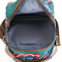 Vintage Ethnic Print Backpack Retro Nylon Small Daypack Women's Backpack