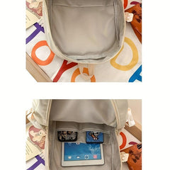 Bear Decor Cartoon Backpack Durable Lightweight School Travel Bag