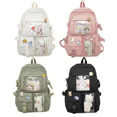 Bear Decor Cartoon Backpack Durable Lightweight School Travel Bag