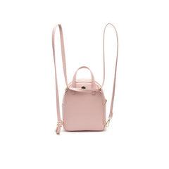 Mini Zipper Backpack Purse Solid Faux Leather Daypack For Phone