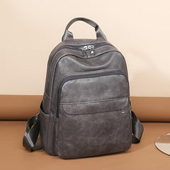 Women's Backpack PU Leather Schoolbag Small Solid Travel Daypack