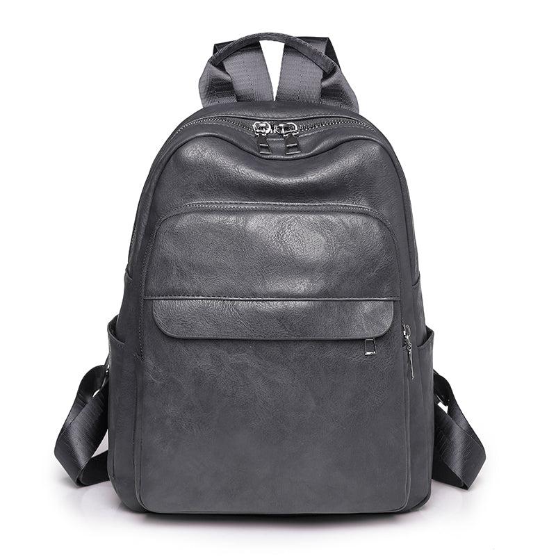 Women's Backpack PU Leather Schoolbag Small Solid Travel Daypack
