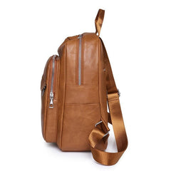 Women's Backpack PU Leather Schoolbag Small Solid Travel Daypack