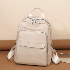 Women's Backpack PU Leather Schoolbag Small Solid Travel Daypack