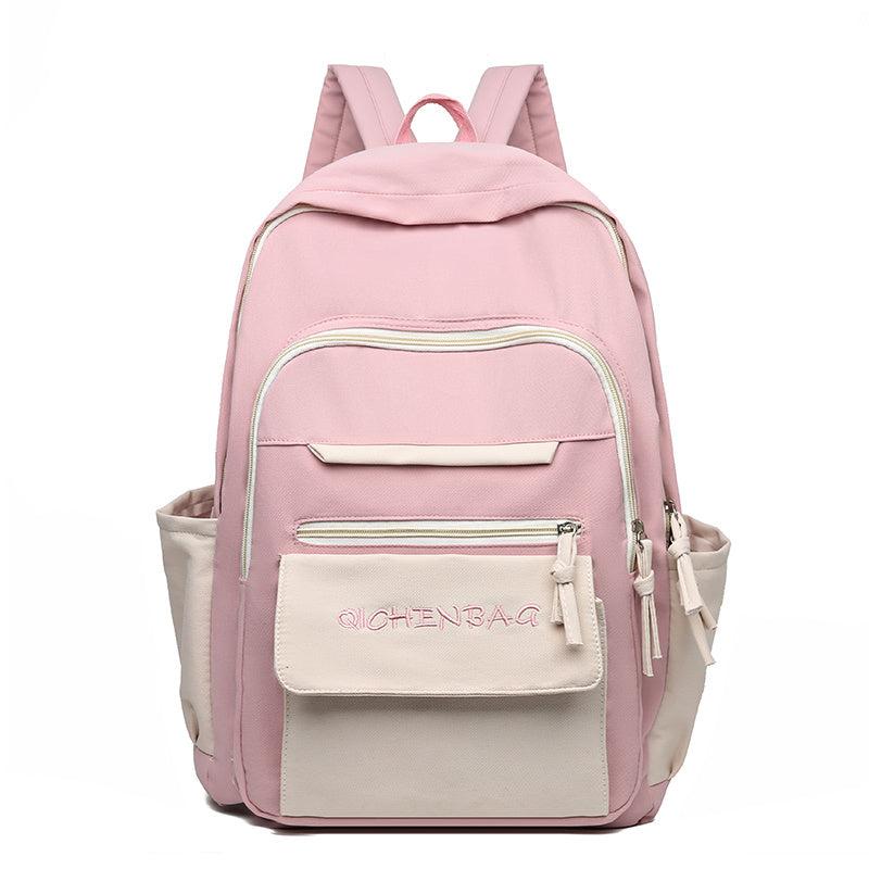 Letter Embroidery Casual Canvas Backpack Schoolbag