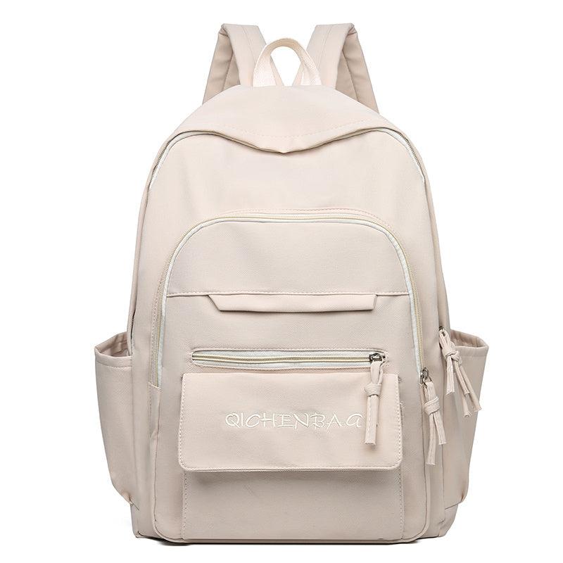 Letter Embroidery Casual Canvas Backpack Schoolbag