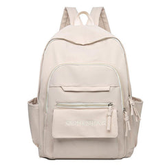 Letter Embroidery Casual Canvas Backpack Schoolbag