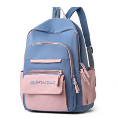 Letter Embroidery Casual Canvas Backpack Schoolbag