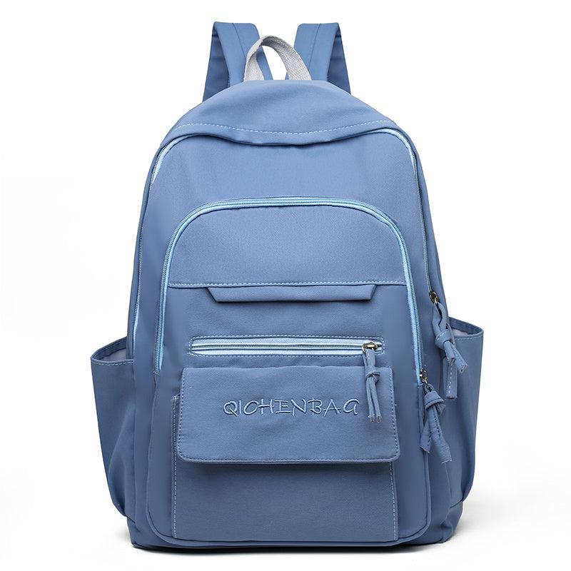 Letter Embroidery Casual Canvas Backpack Schoolbag