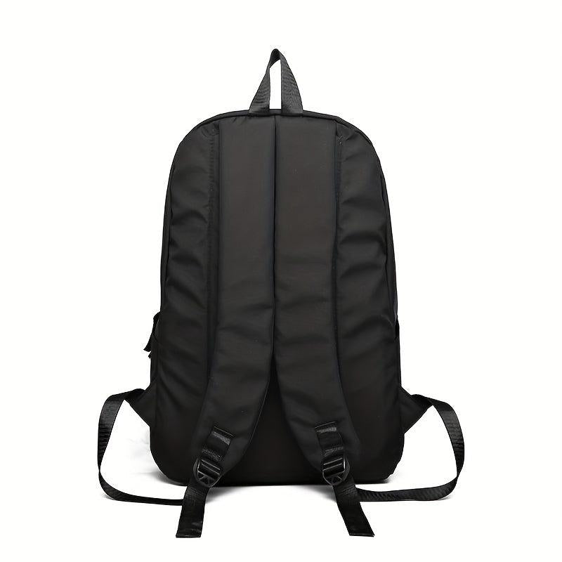 K Patch Decor Backpack Preppy Style School Bag Nylon Travel Daypack