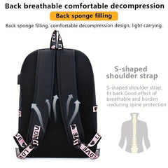 Large Capacity Canvas Travel Backpack with USB Charging