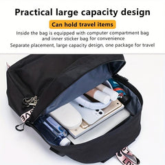 Large Capacity Canvas Travel Backpack with USB Charging