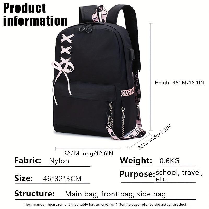 Large Capacity Canvas Travel Backpack with USB Charging