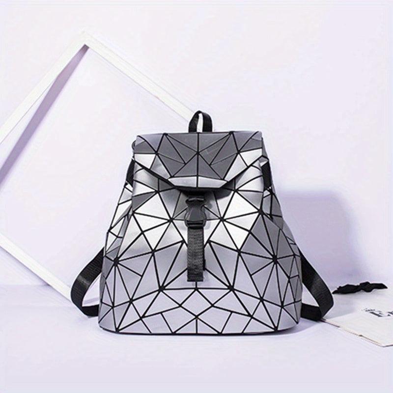 Geometric Backpack Laser Drawstring Shoulder Bag