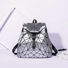 Geometric Backpack Laser Drawstring Shoulder Bag